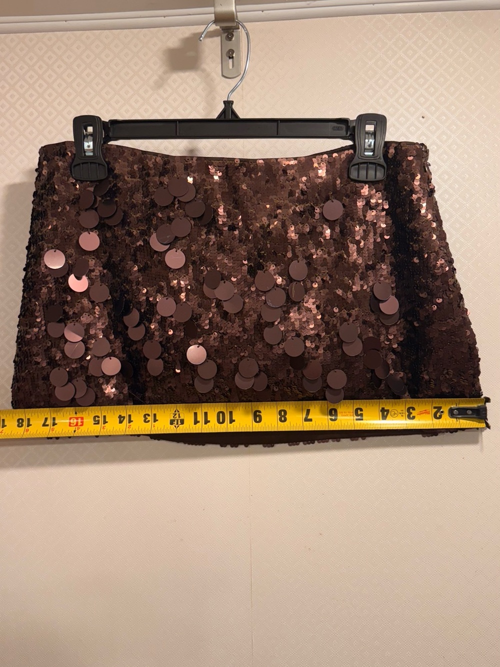 Anthro Sequin Mini Skirt in Dusty Rose - Picture 13 of 16